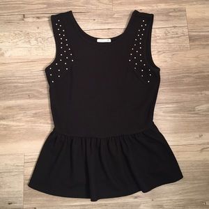 Black Peplum with Silver Stud Detailing