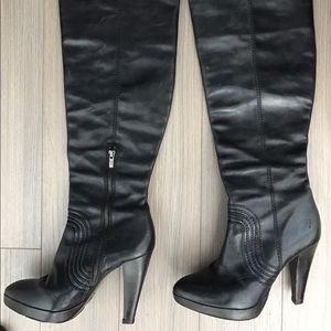 Black Leather Frye over the knee boots!