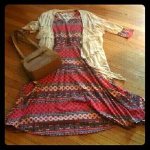 Agnes & Dora XL pink patterned Curie