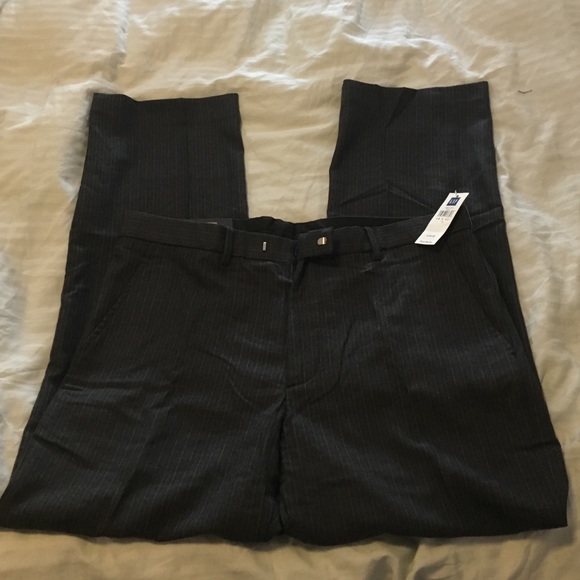 Men’s gray striped straight for dress trousers