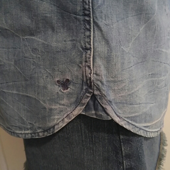 Wrinkle Look Denim Shirt NWT - Picture 2 of 4