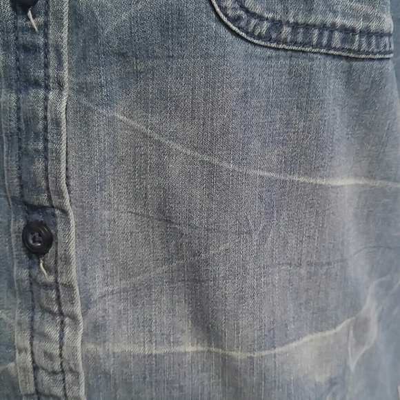 Wrinkle Look Denim Shirt NWT - Picture 4 of 4