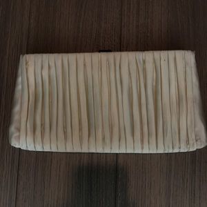 J Crew cream satin clutch!! Worn once!