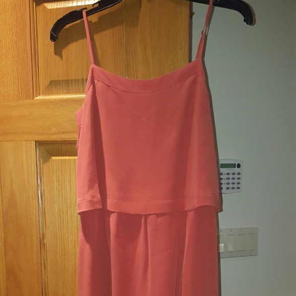 Orange spaghetti straps dress