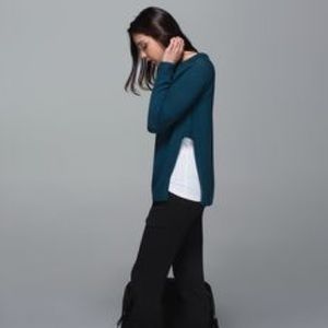 Lululemon teal sweater with high slits