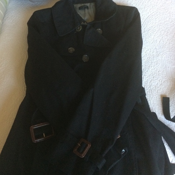 Black jcrew trench coat