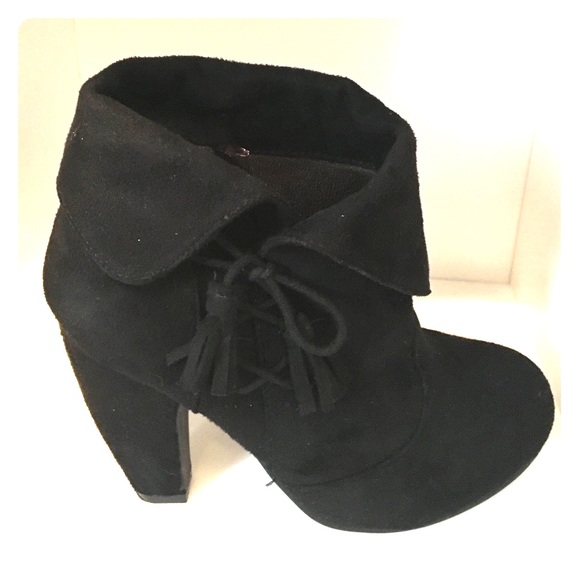 Black straps booties