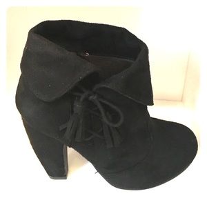 Black straps booties