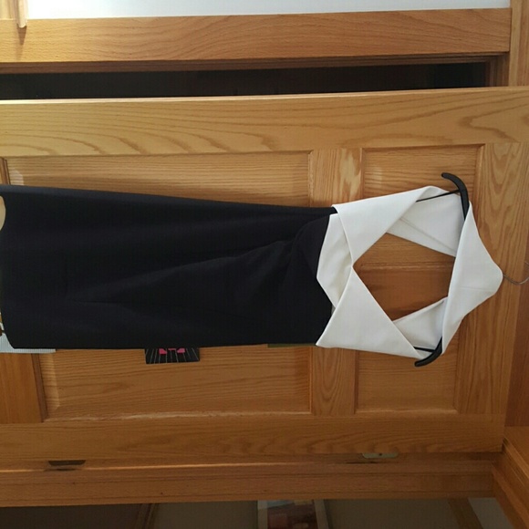 Off the shoulder black and white dress