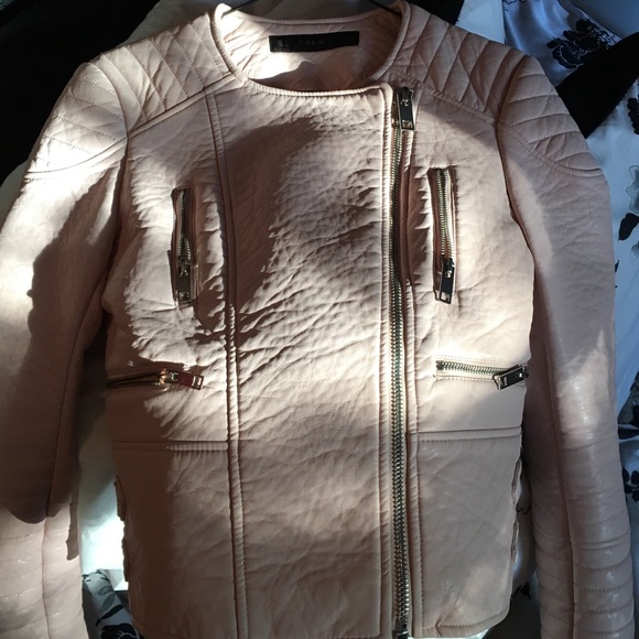 Pink Zara leather jacket great condition
