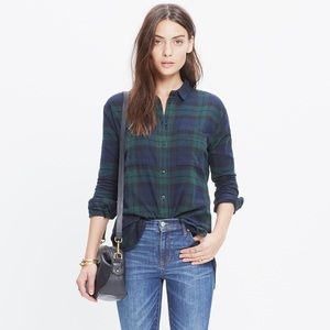 *NEW MADEWELL FLANNEL OVERSIZED BOYSHIRT DRK PLAID