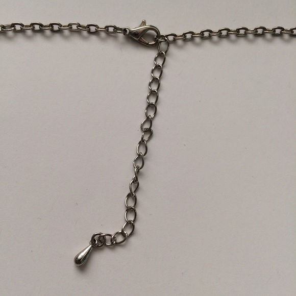 Long Silver and Pink Rhinestone Rabbit Necklace - Picture 2 of 4