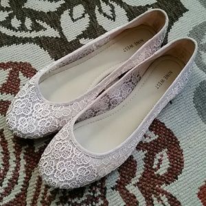 Blush lace flats