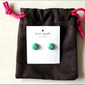 Kate Spade Stud Earrings | Teal and Gold