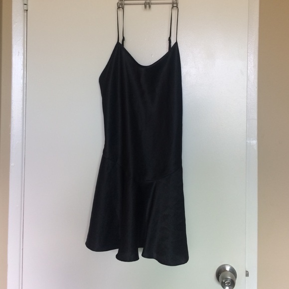 Black Satin Slip Dress