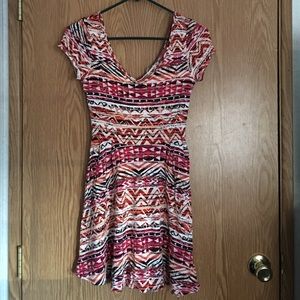 Multicolored v-neck dress