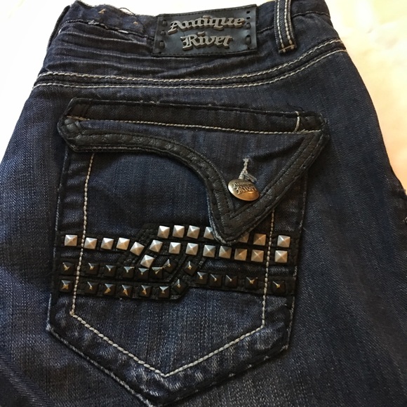 Antique Rivet Studded Bootcut Jeans