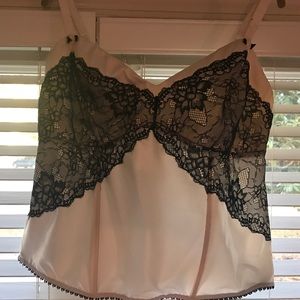 Plus size black and ivory corset.