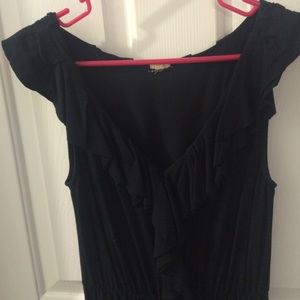 J CREW black ruffle cotton dress J CREW black ruffle cotton dress