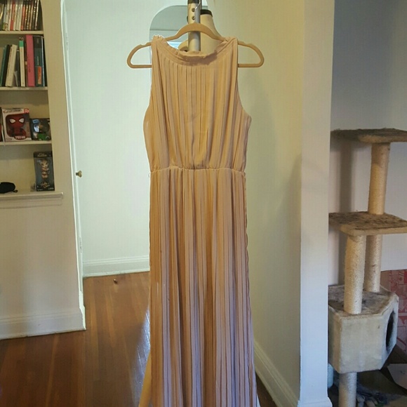 **PRICE DROP** AS PLEAT AS HONEY TAUPE MAXI DRESS