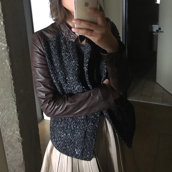 Gap leather and tweed Jacket.  Size xs