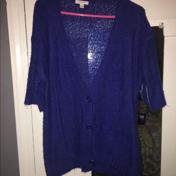 Blue Grandfather Sweater