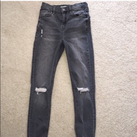 Grey ripped top shop jeans