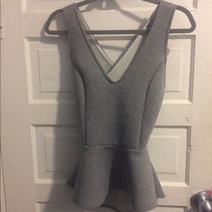Crisscross peplum tank top