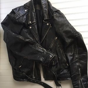 Leather motorcycle jacket