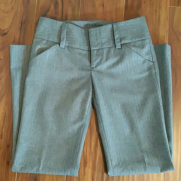 Alice + Olivia Trousers Gray w/ Silver Pinstripe