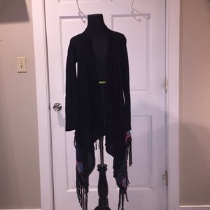 Women's L.A. Hearts Black Tribal Print Cardigan