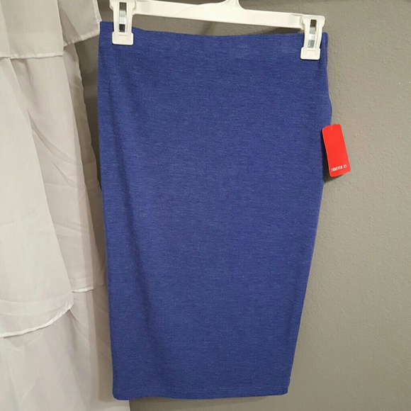 Royal blue calf length skirt