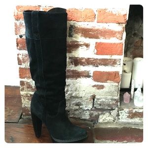 Michael Kors high heeled black suede boots