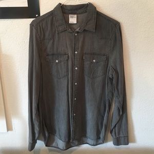 Dark gray chambray shirt