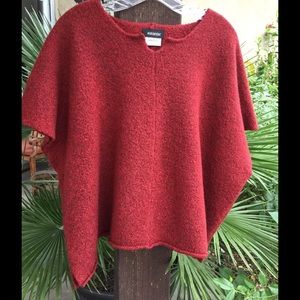 ESKANDAR Poncho Type Red Sweater