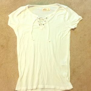 Hollister lace up ribbed shirt