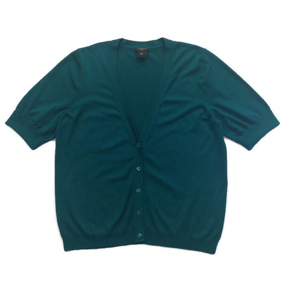 Ann Taylor V-Neck Teal Cardigan