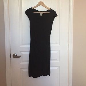 Max Studio cap sleeve black stretch dress