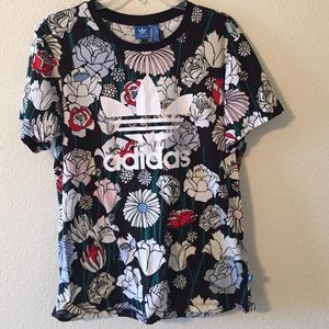 Adidas floral print shirt
