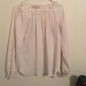 LOFT boho white lace top