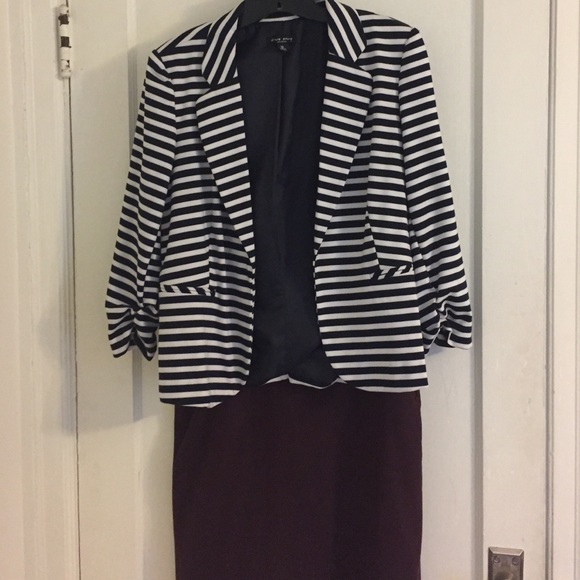 Navy stipe blazer