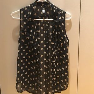 Sheer Polka Dot Button Up