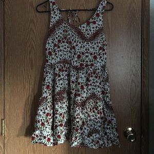 Rose print tank dress