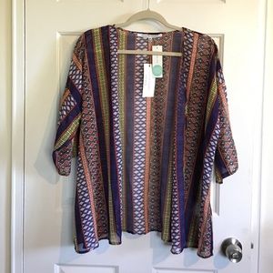 Tribal print kimono NWT