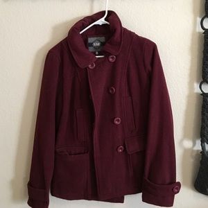 YMI burgundy coat