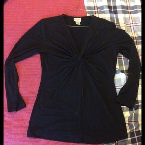 Chico's Size 1 Black twist knot top