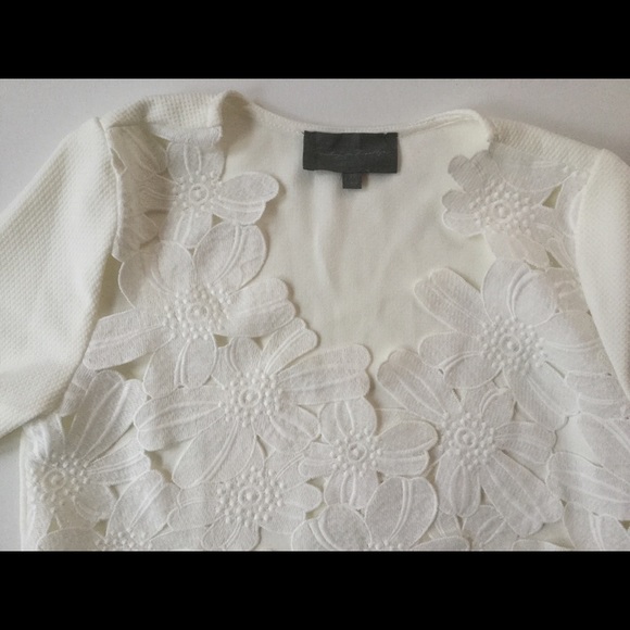 Anthropologie NWOT off-white floral open jacket