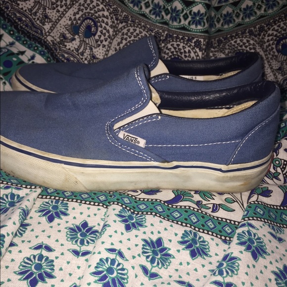 Blue slip on vans