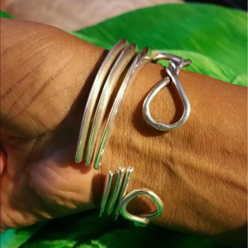 Sterling Silver Bangles Bracelet Cuff - image 5