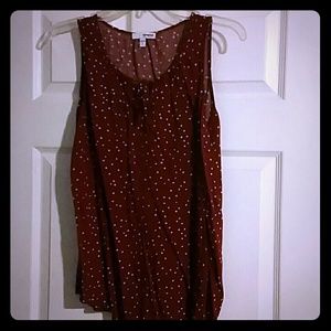 Gently worn red tank blouse with white stars